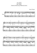 Téléchargez l'arrangement de la partition de Traditionnel-A-hoe en PDF pour Chant et piano