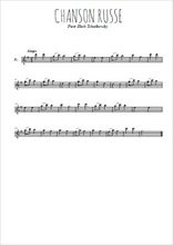 Téléchargez la partition de la musique Chanson russe, partition instrumentale de Tchaïkovski en PDF, pour flûte traversière