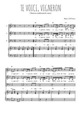 Téléchargez l'arrangement de la partition de Te voici, vigneron en PDF pour trois voix mixtes et piano
