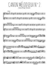 Téléchargez l'arrangement de la partition de telemann-canon-melodieux-2 en PDF à deux voix