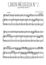 Téléchargez l'arrangement de la partition de telemann-canon-melodieux-2 en PDF pour Mélodie et piano