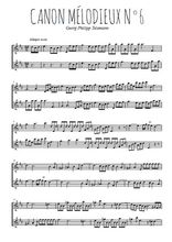 Téléchargez l'arrangement de la partition de telemann-canon-melodieux-6 en PDF à deux voix