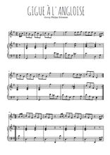 Téléchargez la partition de Gigue à l'angloise en PDF pour Mélodie et piano