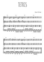 Téléchargez l'arrangement de la partition de Tetris en PDF pour deux voix égales et piano