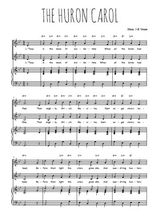 Téléchargez l'arrangement de la partition de The Huron carol en PDF pour deux voix égales et piano