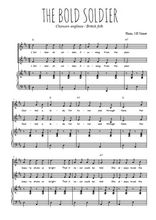Téléchargez la partition de The bold soldier en PDF pour 2 voix égales et piano