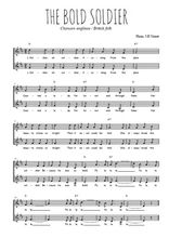 Téléchargez l'arrangement de la partition de chanson-anglaise-the-bold-soldier en PDF à deux voix