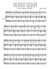 Téléchargez l'arrangement de la partition de chanson-anglaise-the-bold-soldier en PDF pour Chant et piano