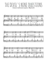 Téléchargez l'arrangement de la partition de angleterre-the-devil-s-nine-questions en PDF pour Chant et piano