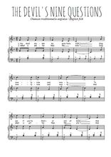 Téléchargez l'arrangement de la partition de angleterre-the-devil-s-nine-questions en PDF pour Chant et piano