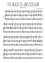 Téléchargez la partition de The maid of Amsterdam en PDF pour Chant et piano