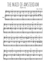 Téléchargez l'arrangement de la partition de chant-de-marin-the-maid-of-amsterdam en PDF pour Chant et piano