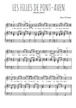 Téléchargez l'arrangement de la partition de Theodore-Botrel-Les-Filles-de-Pont-Aven en PDF pour Chant et piano