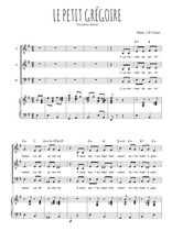 Téléchargez l'arrangement de la partition de Le petit Grégoire en PDF pour trois voix mixtes et piano
