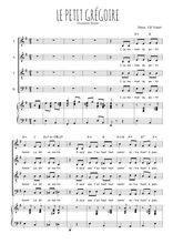 Téléchargez l'arrangement de la partition de Le petit Grégoire en PDF pour 4 voix mixtes et piano