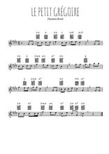 Téléchargez la partition pour saxophone en Mib de la musique theodore-botrel-le-petit-gregoire en PDF