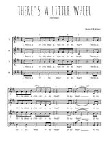 Téléchargez l'arrangement de la partition de There's a little wheel en PDF à quatre voix SATB