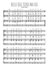 Téléchargez l'arrangement de la partition de Belle qui tiens ma vie en PDF pour deux voix égales et piano