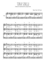 Téléchargez l'arrangement de la partition de Tina Singu en PDF pour 4 voix mixtes et piano