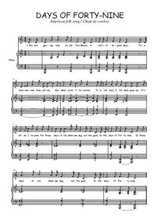 Téléchargez l'arrangement de la partition de Traditionnel-Days-of-Forty-Nine en PDF pour Chant et piano