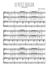 Téléchargez la partition de Le petit voilier en PDF pour 2 voix égales et piano