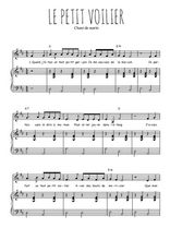 Téléchargez la partition de Le petit voilier en PDF pour Chant et piano