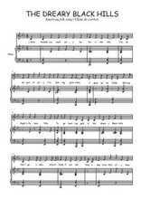 Téléchargez l'arrangement de la partition de Traditionnel-The-Dreary-Black-Hills en PDF pour Chant et piano