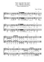 Téléchargez l'arrangement de la partition de chanson-corse-tre-marinari en PDF à deux voix