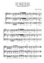 Téléchargez l'arrangement de la partition de chanson-corse-tre-marinari en PDF à trois voix