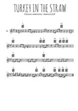 Téléchargez l'arrangement de la partition pour sax en Mib de la musique Turkey in the straw en PDF