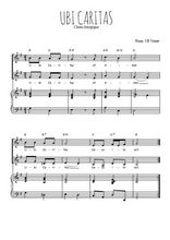 Téléchargez la partition de Ubi Caritas de Taizé en PDF pour 2 voix égales et piano