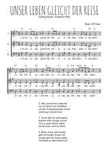 Téléchargez l'arrangement de la partition de Ludwig-Giseke-Friedrich-Wilke-Unser-Leben-gleicht-der-Reise en PDF à trois voix