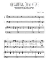 Téléchargez l'arrangement de la partition de My Darling Clementine en PDF pour trois voix mixtes et piano