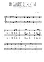 Téléchargez l'arrangement de la partition de Traditionnel-My-Darling-Clementine en PDF à trois voix