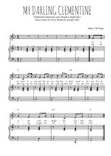 Téléchargez l'arrangement de la partition de Traditionnel-My-Darling-Clementine en PDF pour Chant et piano