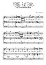 Téléchargez l'arrangement de la partition de chant-de-noel-venez-pasteurs en PDF pour Chant et piano