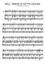 Téléchargez la partition de Nell'orror di notte oscura en PDF pour Chant et piano