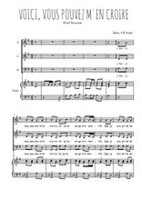 Téléchargez l'arrangement de la partition de Voici, vous pouvez m'en croire en PDF pour trois voix mixtes et piano