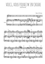 Téléchargez l'arrangement de la partition de Traditionnel-Voici-vous-pouvez-m-en-croire en PDF pour Chant et piano