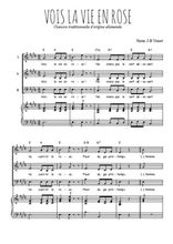 Téléchargez l'arrangement de la partition de Vois la vie en rose en PDF pour trois voix mixtes et piano