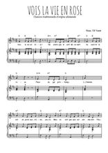 Téléchargez la partition de Vois la vie en rose en PDF pour Chant et piano
