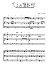 Téléchargez l'arrangement de la partition de vois-la-vie-en-rose en PDF pour Chant et piano