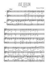 Téléchargez l'arrangement de la partition de Ave Verum en PDF pour deux voix égales et piano