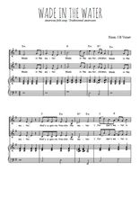 Téléchargez l'arrangement de la partition de Wade in the water en PDF pour deux voix égales et piano