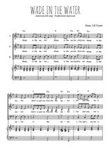 Téléchargez la partition de Wade in the water en PDF pour 3 voix SAB et piano
