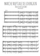 Téléchargez l'arrangement de la partition de Richard-Wagner-Marche-nuptiale-de-Lohengrin en PDF à quatre voix