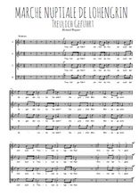 Téléchargez l'arrangement de la partition de Marche nuptiale de Lohengrin en PDF à quatre voix SATB