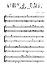 Téléchargez l'arrangement de la partition de Water music, Hornpipe en PDF à deux voix