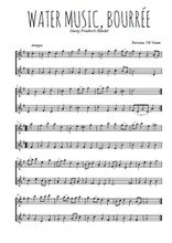 Téléchargez l'arrangement de la partition de Water music, Bourrée en PDF à deux voix
