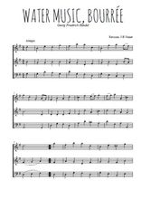 Téléchargez l'arrangement de la partition de Water music, Bourrée en PDF à trois voix